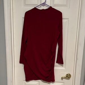 Elegant Burgundy Long Sleeve Dress